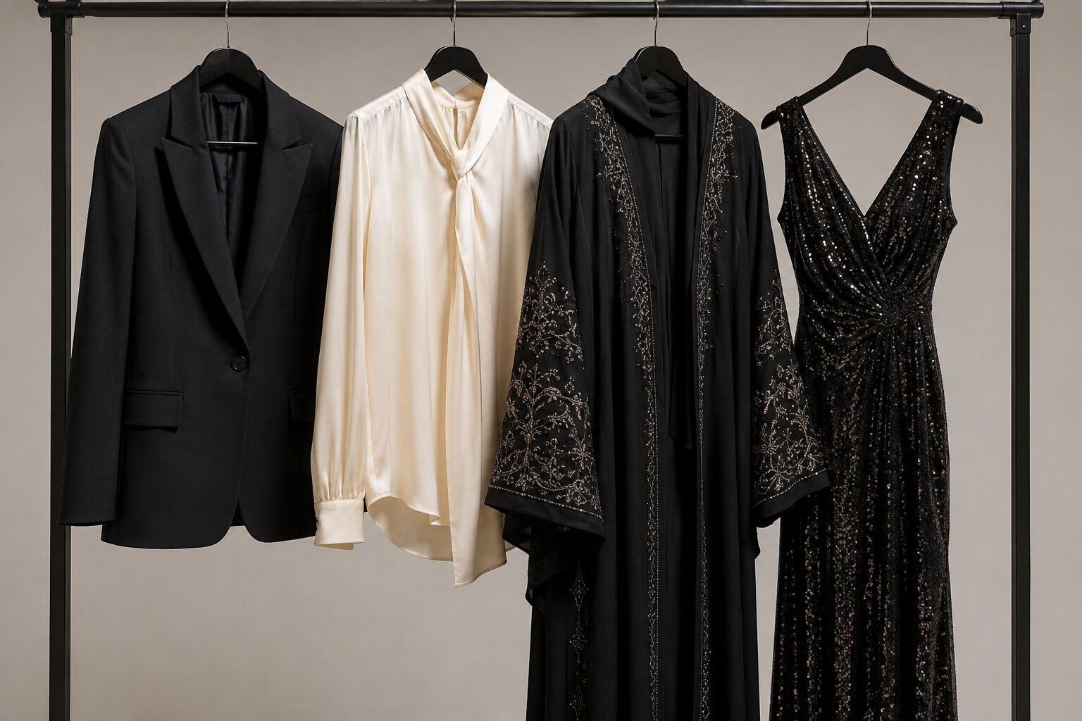 Suits, silk garments, abayas and formal wear that need dry cleaning instead of a regular wash